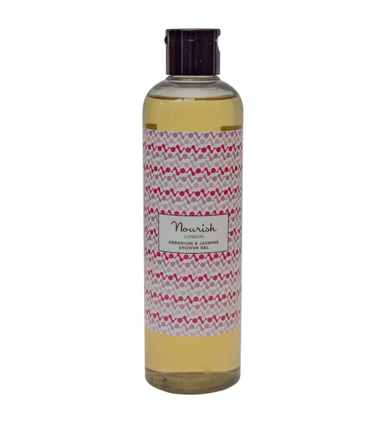 Nourish London Geranium & Jasmine Moisturising Shower Gel With Shea Butter