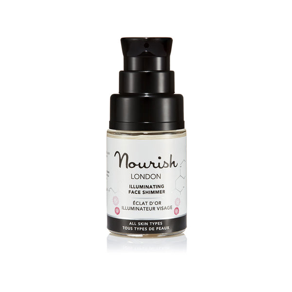 Nourish London Women's Cream/Golden Illuminating Face Shimmer With Argan Oil & Hyaluronic Acid – Travel Size