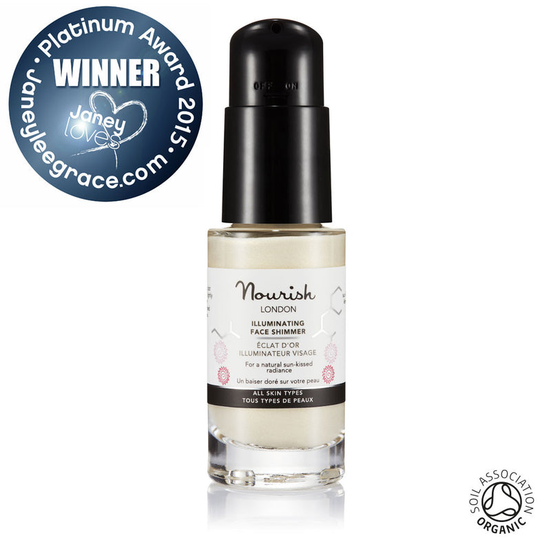 Nourish London Illuminating Face Shimmer Organic Certified Award Winning Skincare: Winner The Janey Lee Loves 2015 Platinum Awards, Highly Commended Natural Health Magazine International Beauty Awards 2014