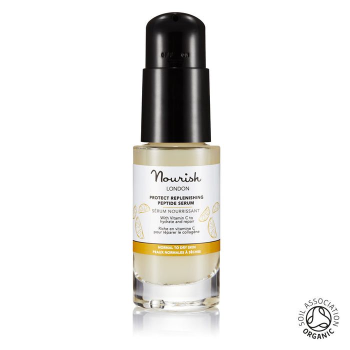 Nourish London Organic Certified Protect Replenishing Peptide Serum for Dry Skin
