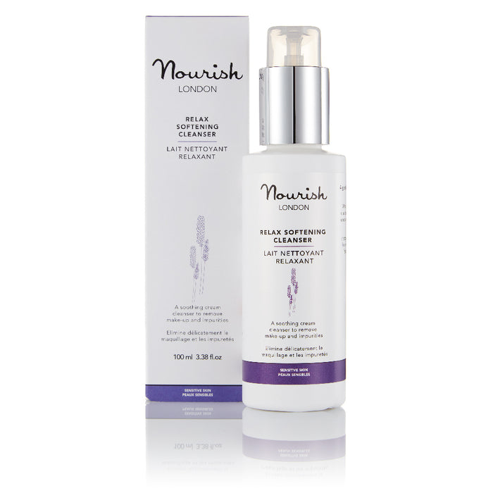 Nourish London Relax Softening Cleanser with matching box